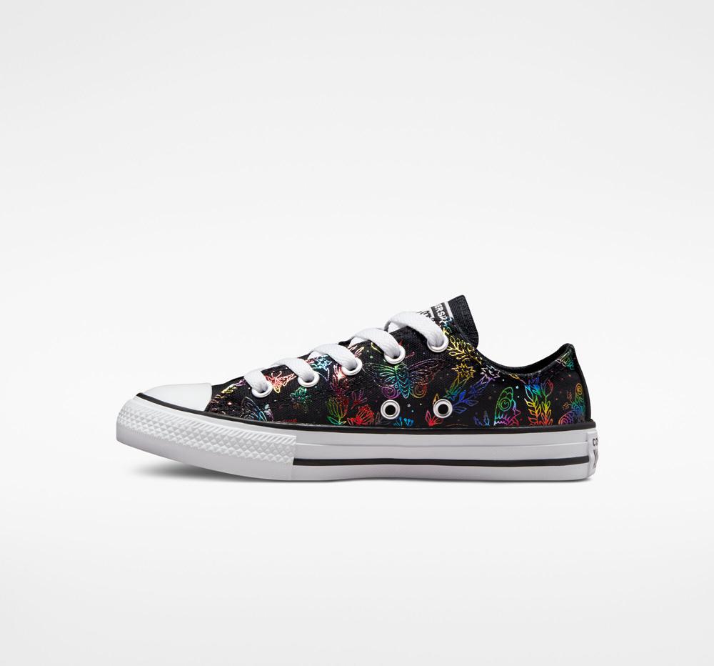 Low Tops Tenis Converse Chuck Taylor All Star Butterfly Shine Little Kids Niña Negras Rosas Moradas Azules  Colombia |  HPMXN-7021