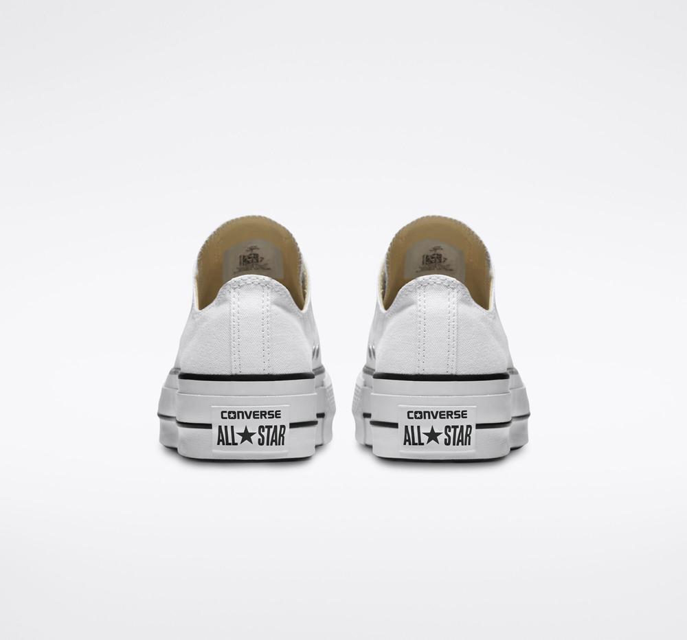 Low Tops Tenis Converse Chuck Taylor All Star Lift Plataforma Canvas Mujer Blancas Negras Blancas  Colombia |  IEAKN-3807
