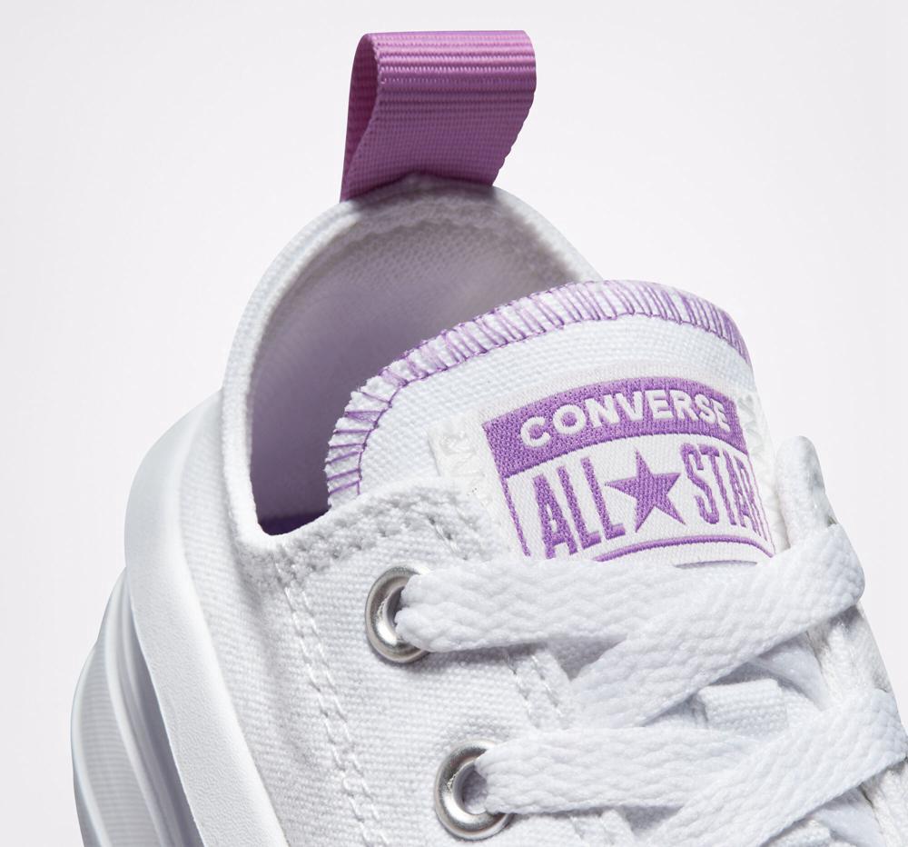 Low Tops Tenis Converse Chuck Taylor All Star Move Plataforma Little Kids Niña Blancas Moradas Blancas  Colombia |  IEVAL-8691