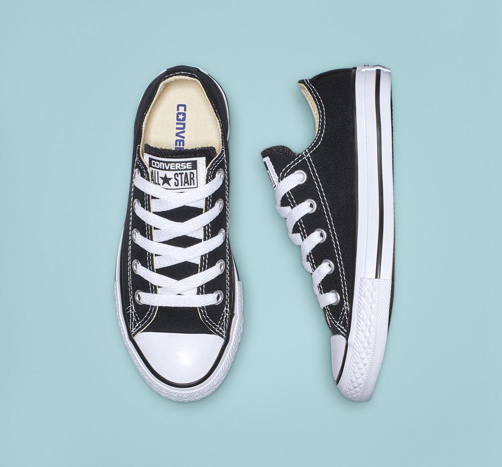 Low Tops Tenis Converse Chuck Taylor All Star Classic Little Kids Niño Negras  Colombia |  MIVXS-0325