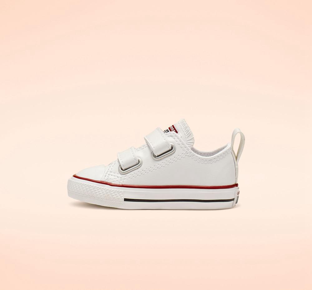 Low Tops Tenis Converse Chuck Taylor All Star Easy On Leather Toddler Niña Blancas  Colombia |  MQICS-9627