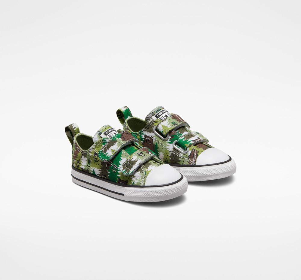 Low Tops Tenis Converse Chuck Taylor All Star Easy On Forest Camo Toddler Niño Blancas Verde Verde  Colombia |  OHMNE-1502
