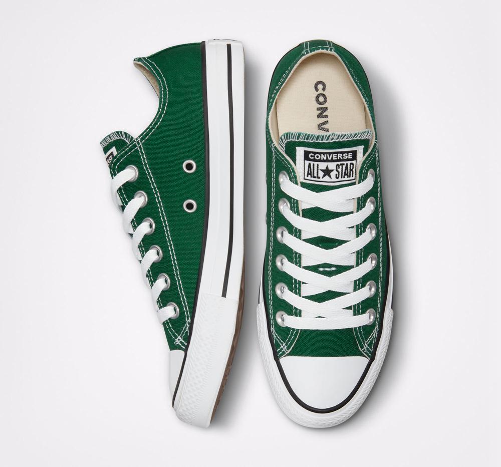 Low Tops Tenis Converse Chuck Taylor All Star Seasonal Color Unisex Mujer Verde Blancas Negras  Colombia |  PKFTG-1075
