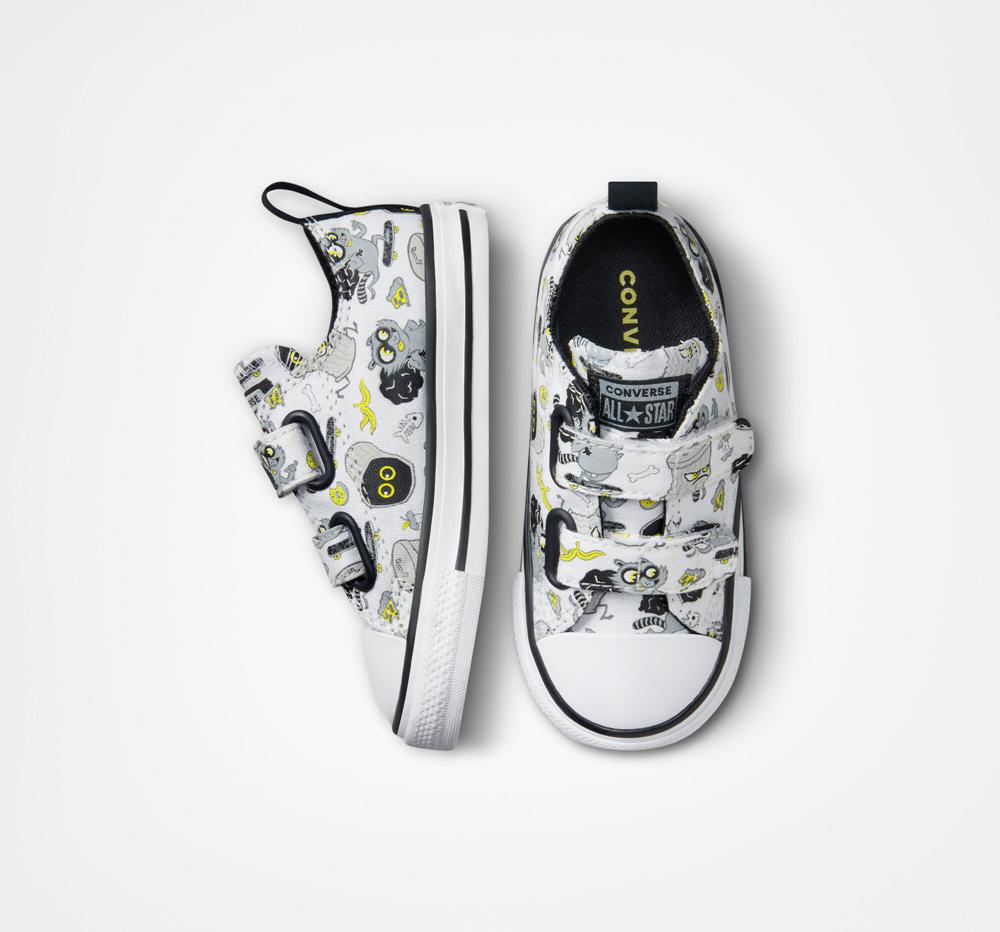 Low Tops Tenis Converse Chuck Taylor All Star Easy On Raccoons Toddler Niña Blancas Negras Gris  Colombia |  PKJOQ-7429
