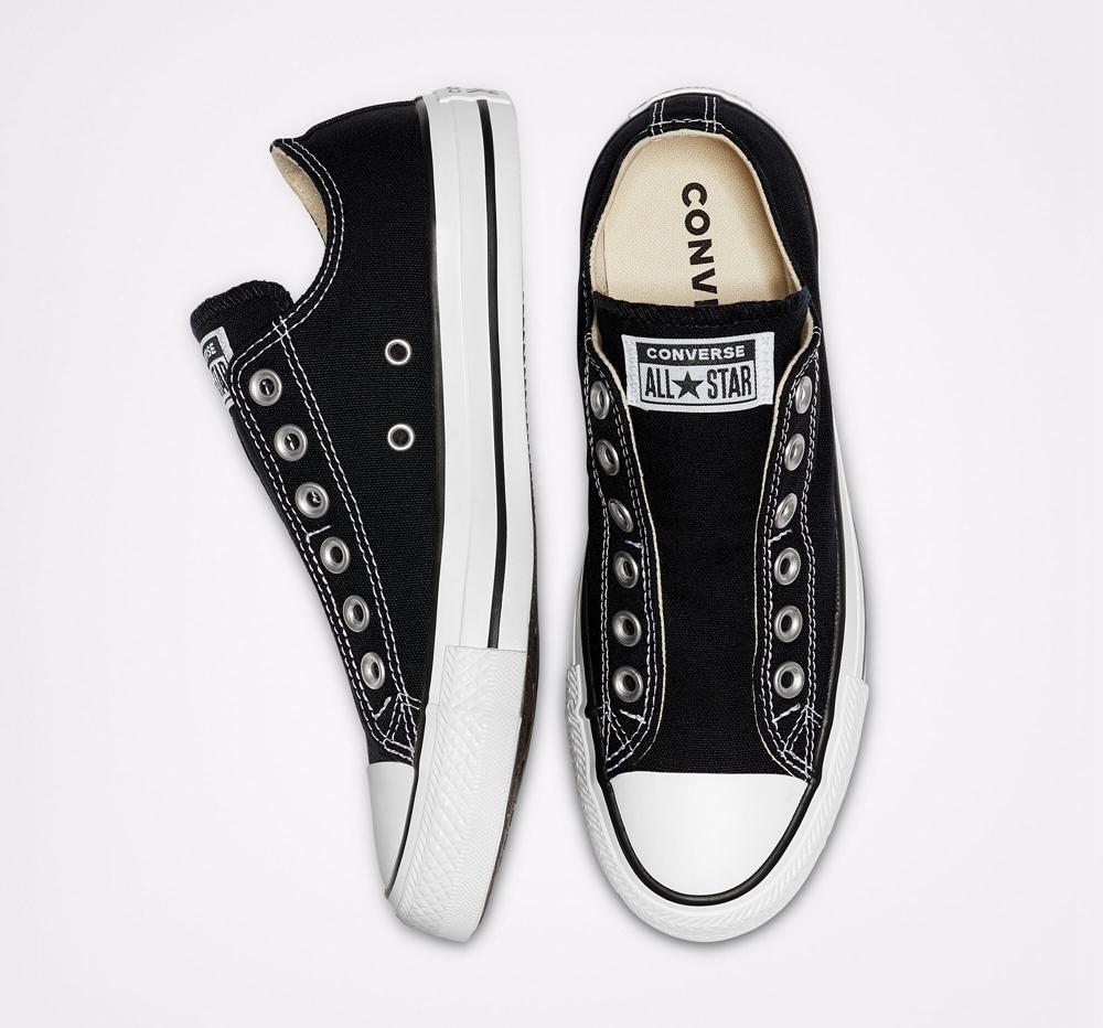 Low Tops Tenis Converse Chuck Taylor All Star Slip Unisex Hombre Negras Blancas Negras  Colombia |  PRYNI-0972