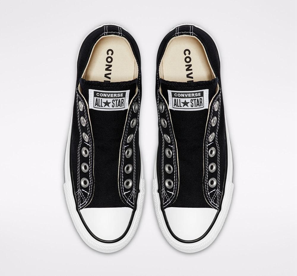 Low Tops Tenis Converse Chuck Taylor All Star Slip Unisex Hombre Negras Blancas Negras  Colombia |  PRYNI-0972