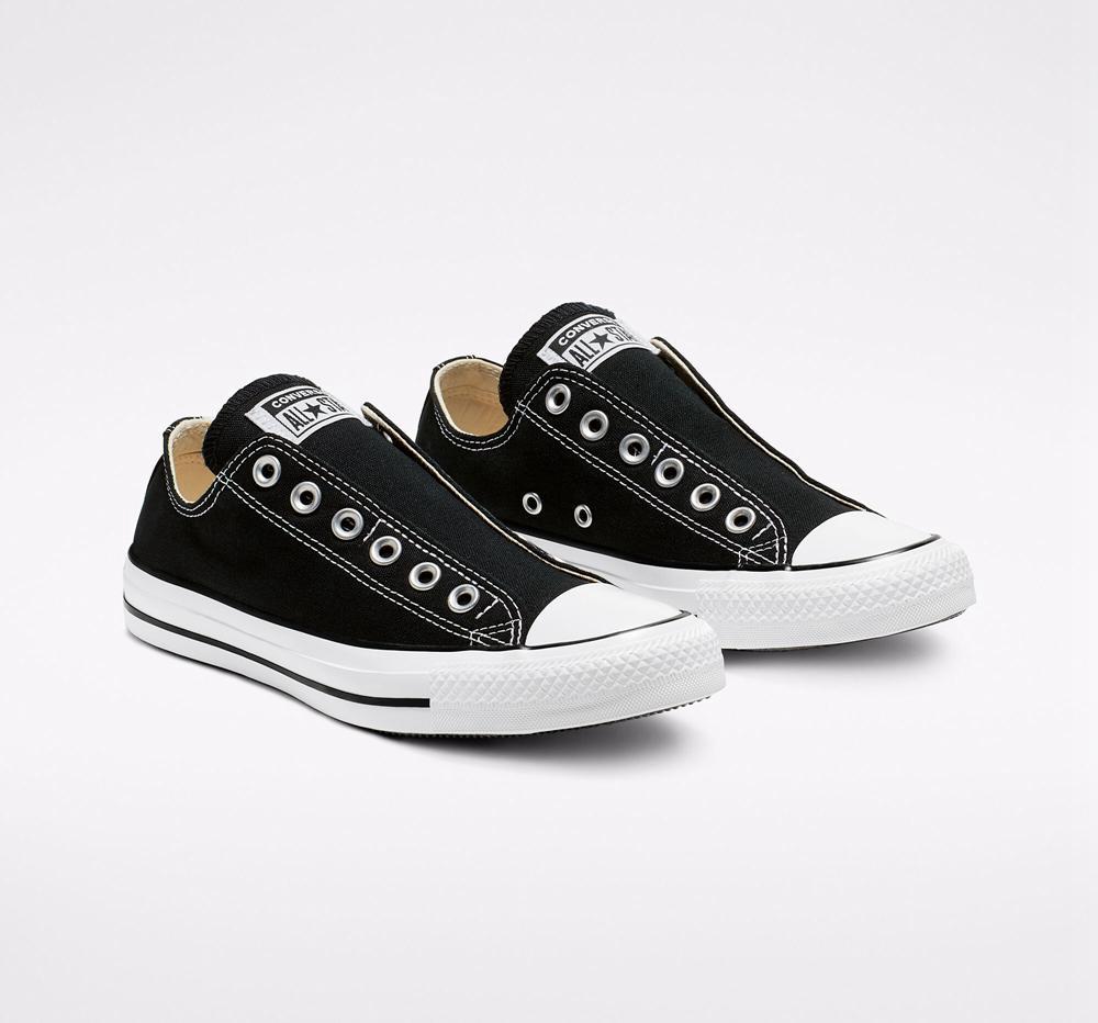Low Tops Tenis Converse Chuck Taylor All Star Slip Unisex Hombre Negras Blancas Negras  Colombia |  PRYNI-0972