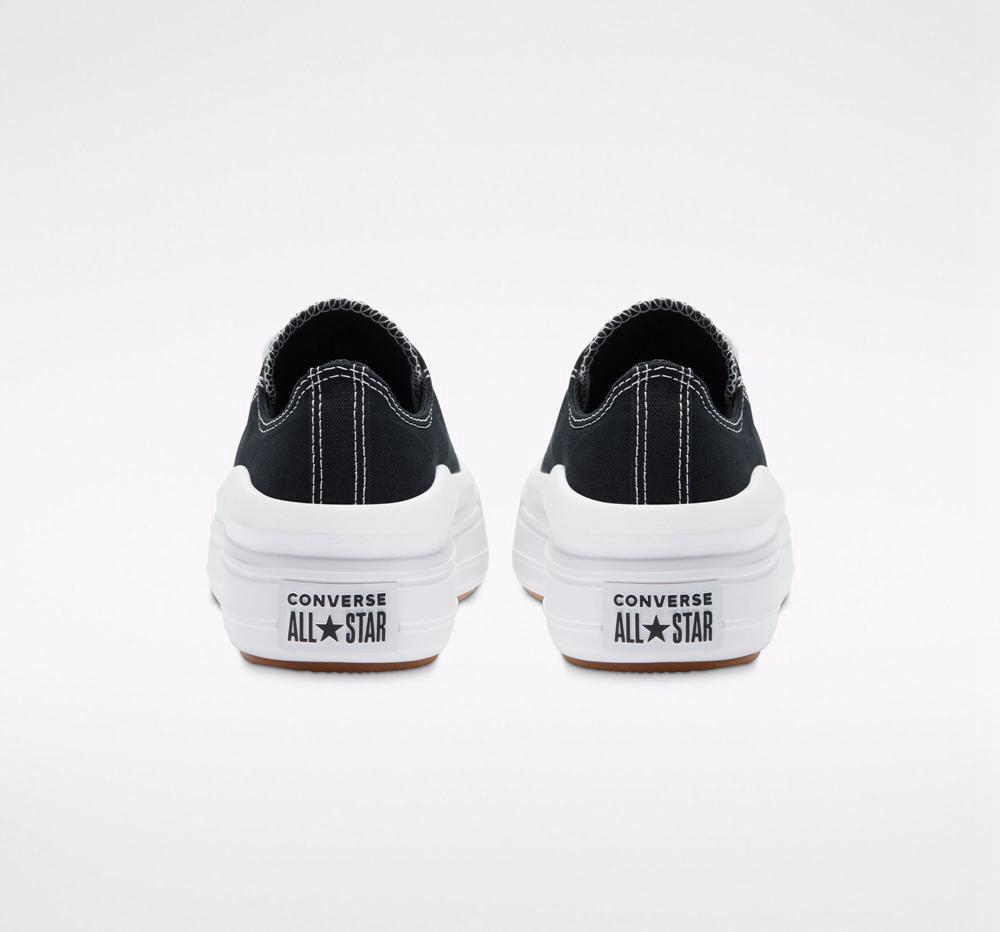 Low Tops Tenis Converse Chuck Taylor All Star Move Plataforma Mujer Negras Blancas Blancas  Colombia |  PUIYH-1945