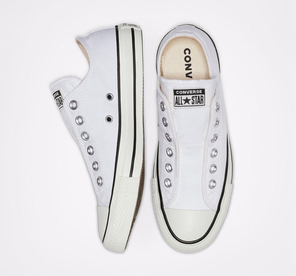Low Tops Tenis Converse Chuck Taylor All Star Slip Unisex Hombre Blancas Negras Blancas  Colombia |  SHIYK-0458