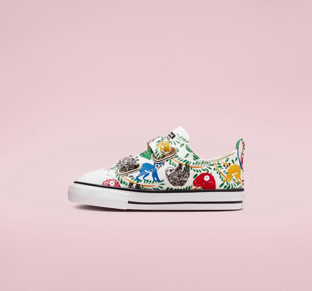 Low Tops Tenis Converse Chuck Taylor All Star Easy On Multicolored Animals Toddler Niño Blancas Negras  Colombia |  TJUYK-3846