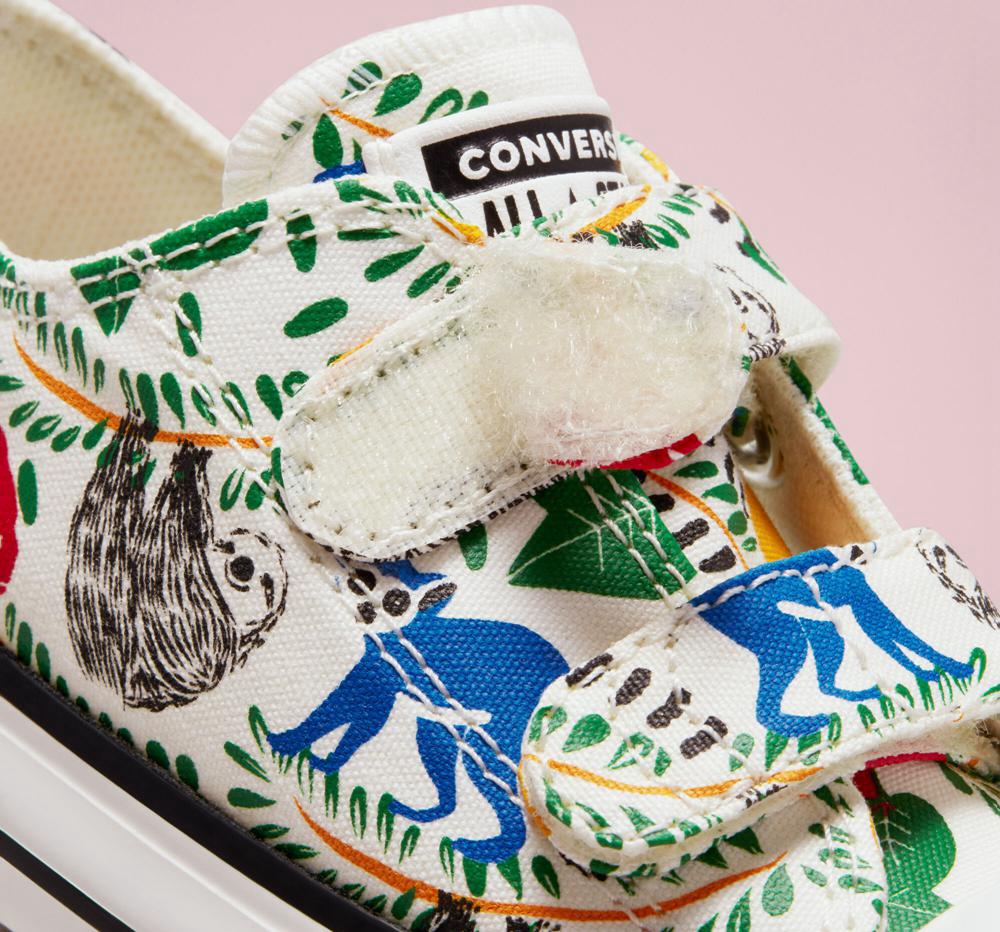 Low Tops Tenis Converse Chuck Taylor All Star Easy On Multicolored Animals Toddler Niño Blancas Negras  Colombia |  TJUYK-3846