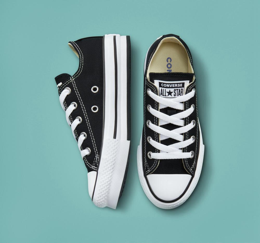 Low Tops Tenis Converse Chuck Taylor All Star Lift Plataforma Little Kids Niña Negras Blancas Negras  Colombia |  URISX-2136
