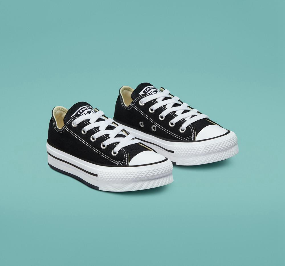 Low Tops Tenis Converse Chuck Taylor All Star Lift Plataforma Little Kids Niña Negras Blancas Negras  Colombia |  URISX-2136