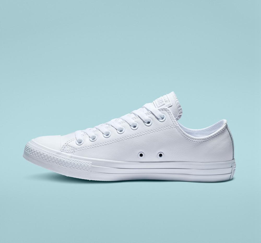 Low Tops Tenis Converse Chuck Taylor All Star Leather Unisex Hombre Blancas  Colombia |  VCKFP-6398