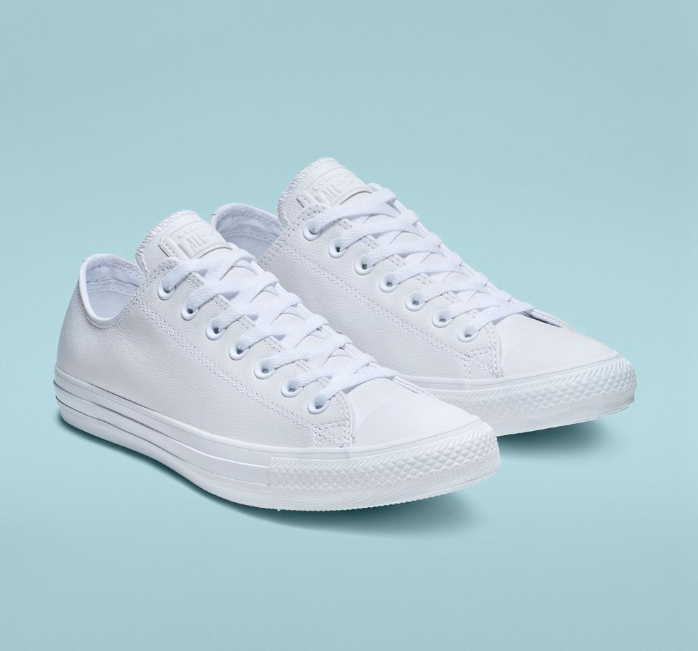 Low Tops Tenis Converse Chuck Taylor All Star Leather Unisex Hombre Blancas  Colombia |  VCKFP-6398