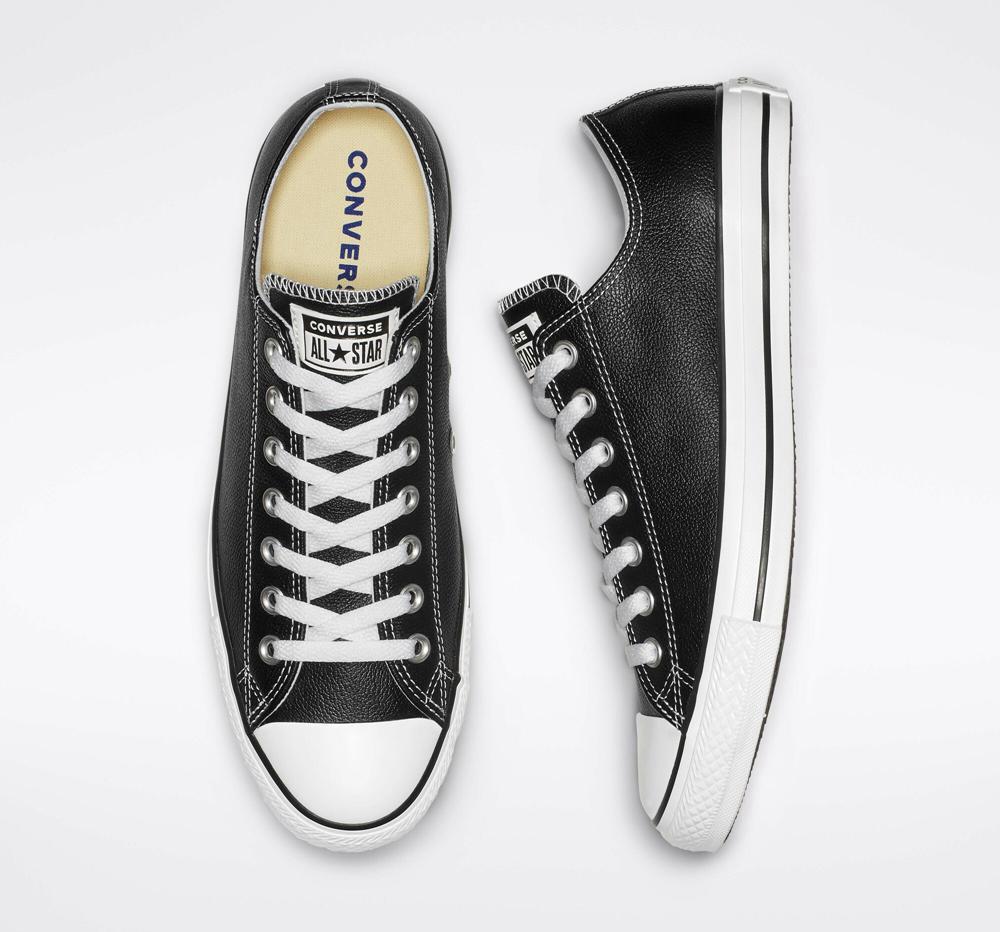 Low Tops Tenis Converse Chuck Taylor All Star Leather Unisex Hombre Negras  Colombia |  WJFUK-9264