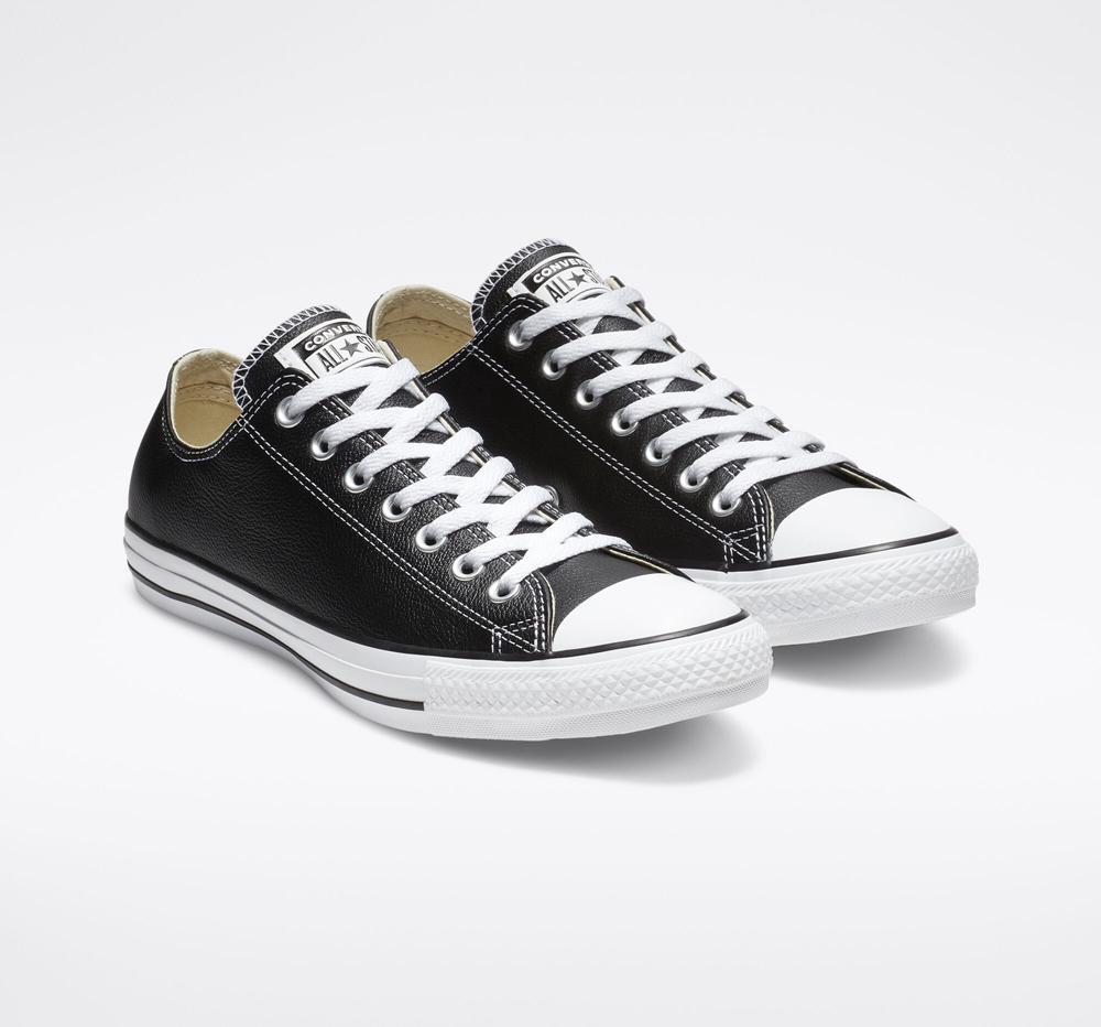 Low Tops Tenis Converse Chuck Taylor All Star Leather Unisex Hombre Negras  Colombia |  WJFUK-9264