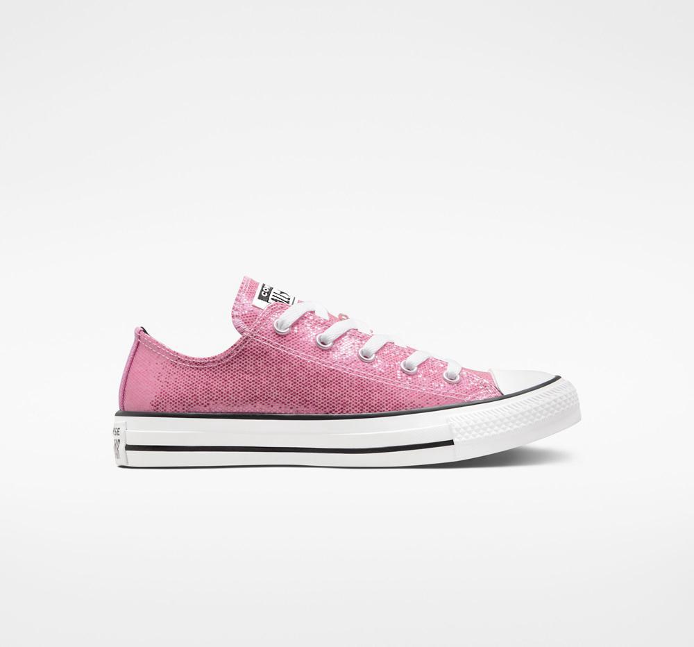 Low Tops Tenis Converse Chuck Taylor All Star Glitter Big Kids Niña Rosas Rosas Negras  Colombia |  XIWUA-6832