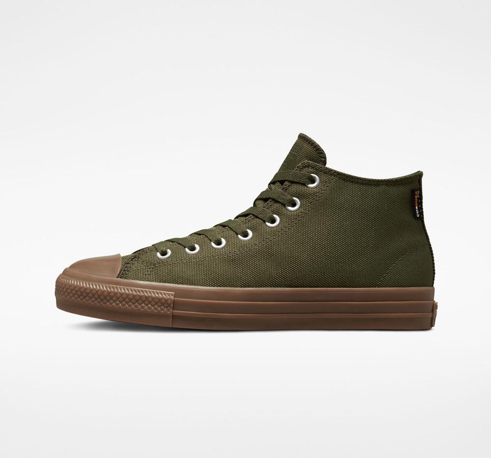 Low Tops Tenis Converse Chuck Taylor All Star Pro Cordura Canvas Skate Hombre Verde Kaki Verde Menta  Colombia |  ZDYQG-7849