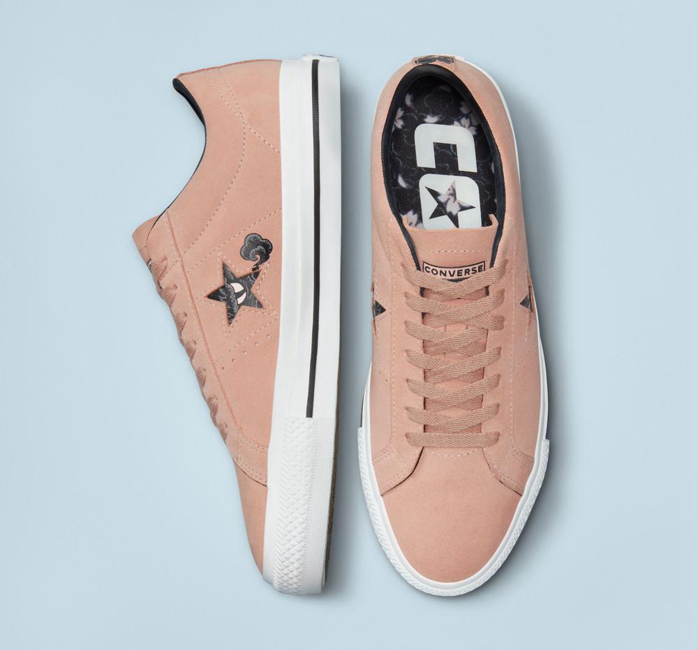 Low Tops Tenis Converse Cons One Star Pro Tattoo Art Skate Hombre Rosas Blancas Negras  Colombia |  PMZDU-1259