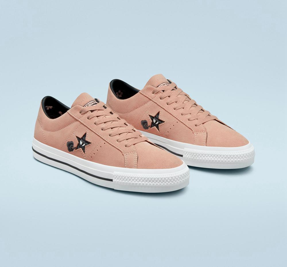 Low Tops Tenis Converse Cons One Star Pro Tattoo Art Skate Hombre Rosas Blancas Negras  Colombia |  PMZDU-1259