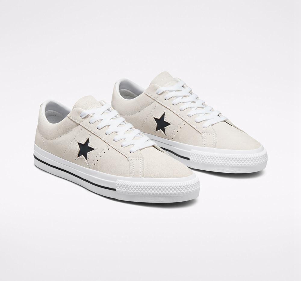 Low Tops Tenis Converse Cons One Star Pro Suede Skate Hombre Blancas Negras  Colombia |  TFGVA-0691