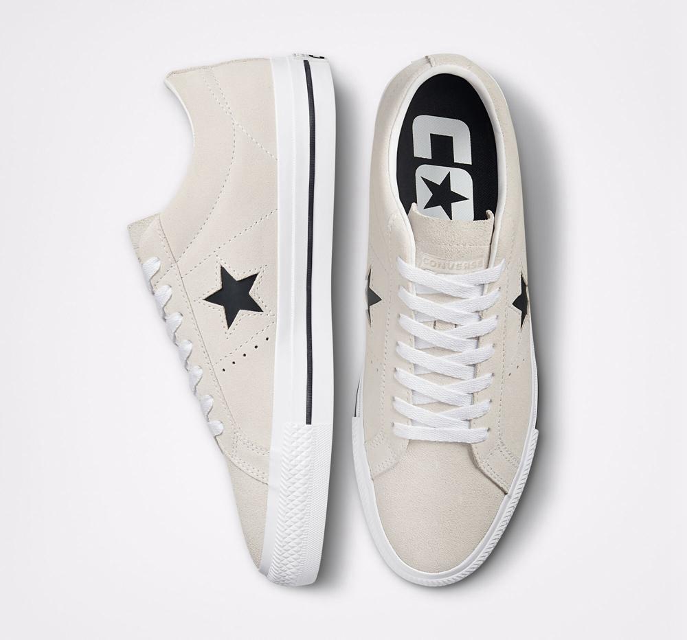 Low Tops Tenis Converse Cons One Star Pro Suede Skate Mujer Blancas Negras  Colombia |  VSLUX-7834