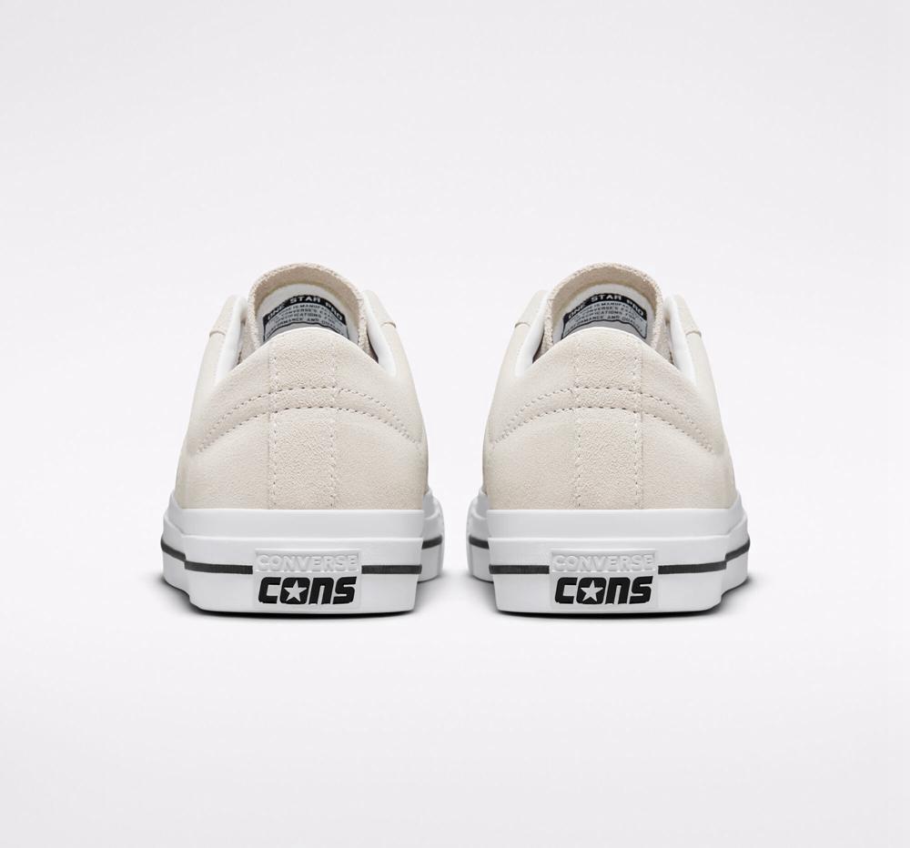 Low Tops Tenis Converse Cons One Star Pro Suede Skate Mujer Blancas Negras  Colombia |  VSLUX-7834