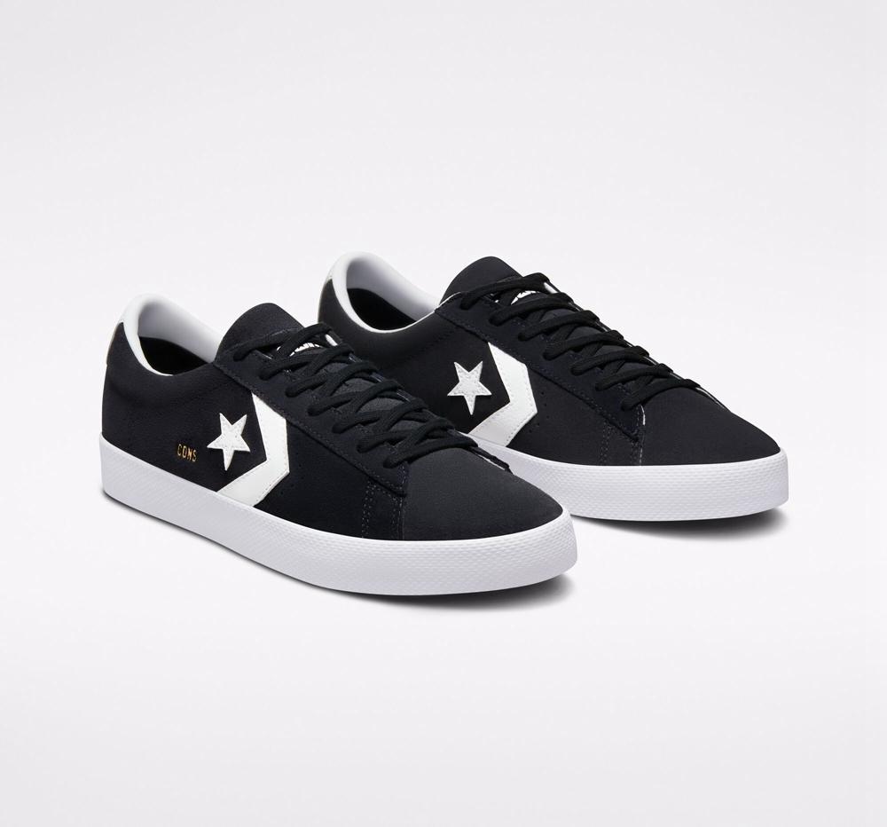 Low Tops Tenis Converse Cons Pl Vulc Pro Suede Skate Mujer Negras Blancas Blancas  Colombia |  PJOAD-0654