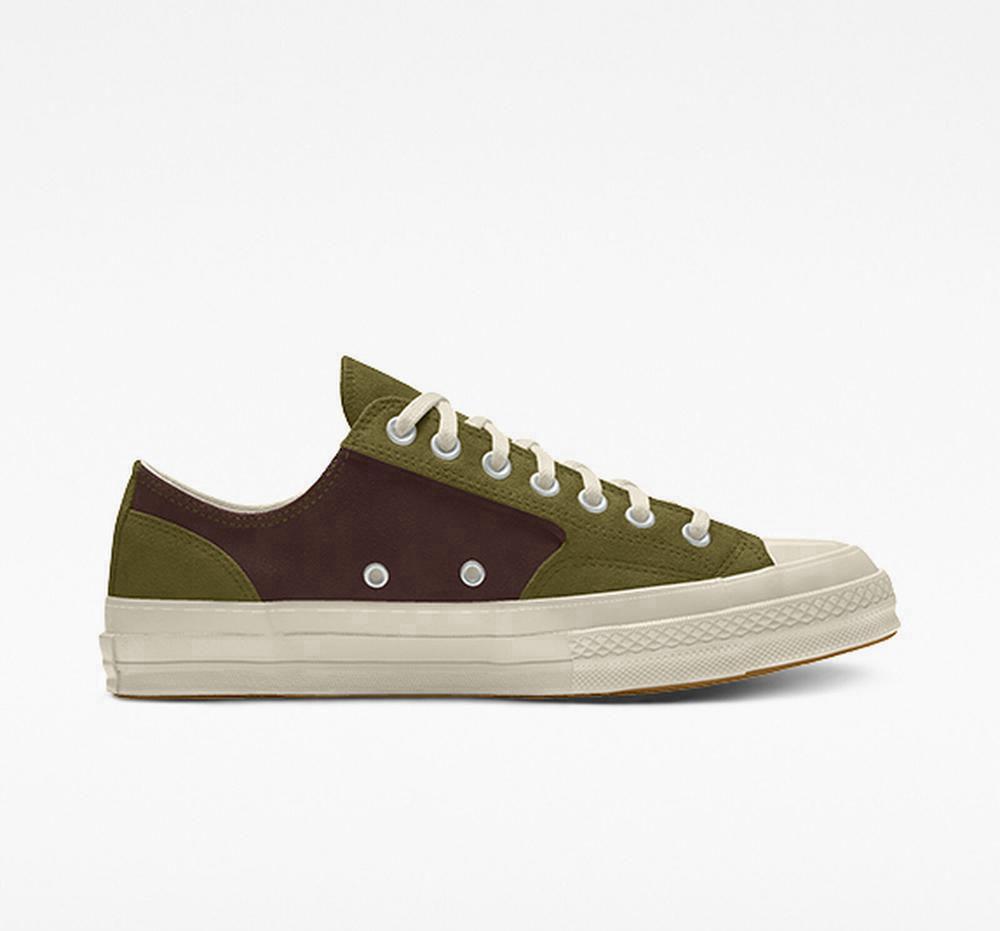 Low Tops Tenis Converse Custom Chuck 70 Suede By You Unisex Hombre Marrones Verde Menta  Colombia |  CHVRG-2597