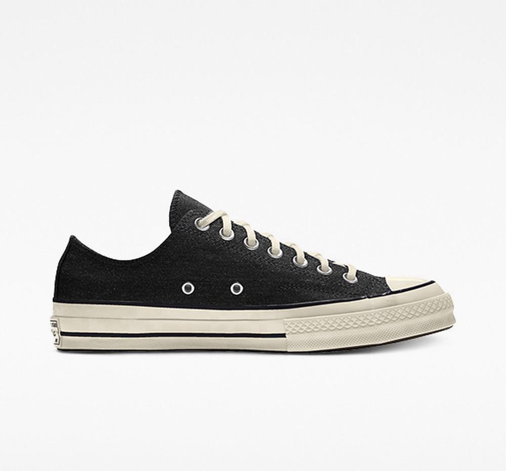 Low Tops Tenis Converse Custom Chuck 70 Vintage Canvas By You Unisex Mujer Blackdenim  Colombia |  OCBQJ-5370