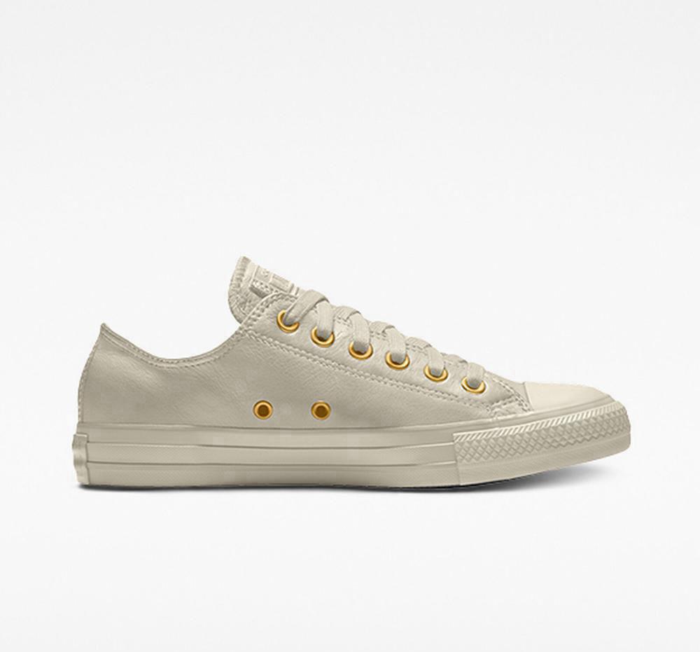 Low Tops Tenis Converse Custom Chuck Taylor All Star Leather By You Unisex Hombre Blancas  Colombia |  PSTZN-4872