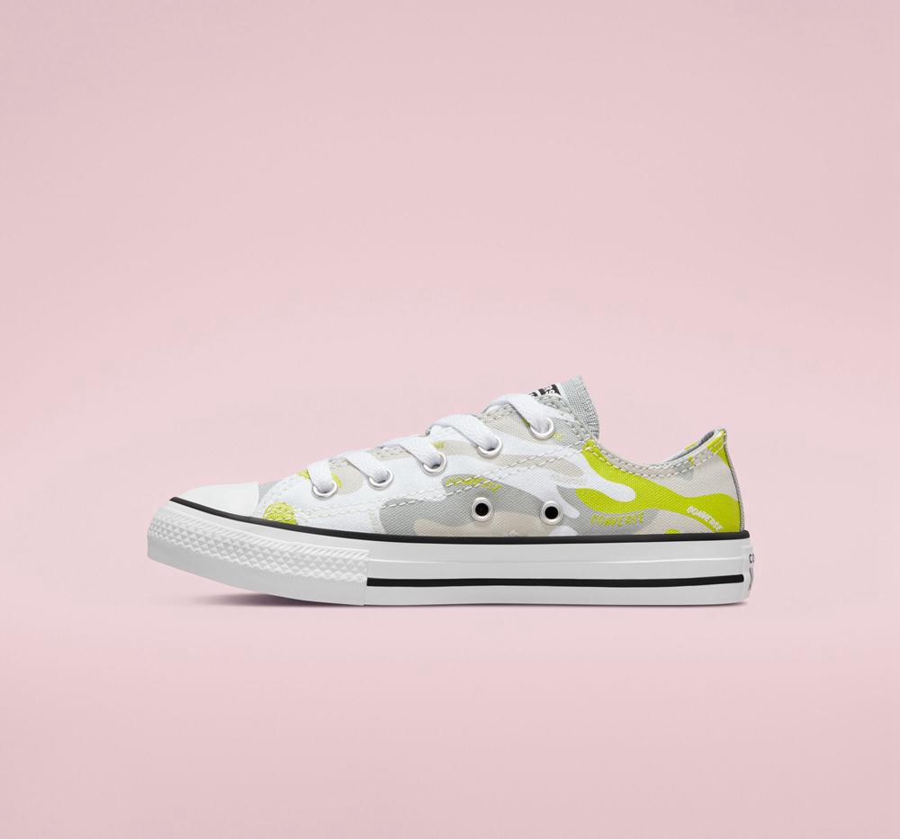 Low Tops Tenis Converse Híbrido Camo Chuck Taylor All Star Little Kids Niña Blancas  Colombia |  DRFZO-1709