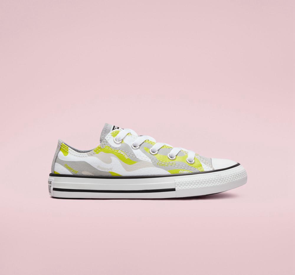 Low Tops Tenis Converse Híbrido Camo Chuck Taylor All Star Little Kids Niña Blancas  Colombia |  DRFZO-1709