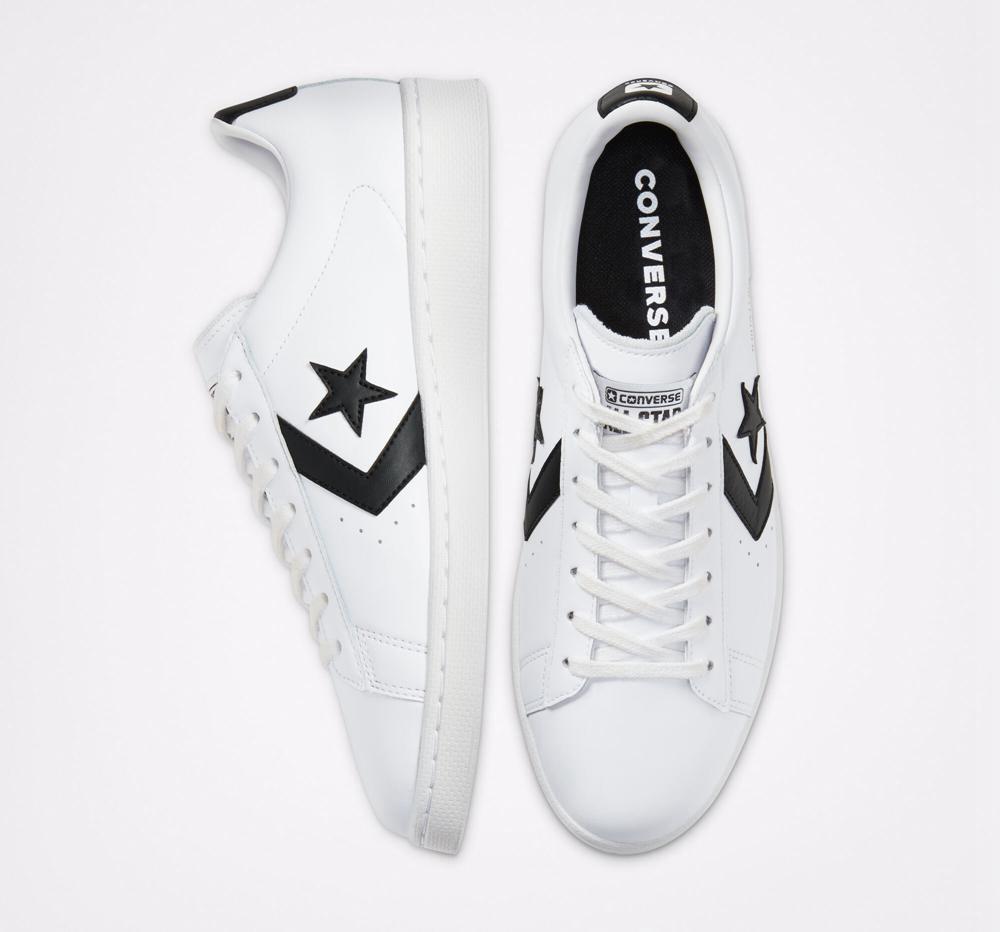 Low Tops Tenis Converse Og Pro Leather Unisex Mujer Blancas Negras Blancas  Colombia |  EYMWX-6083
