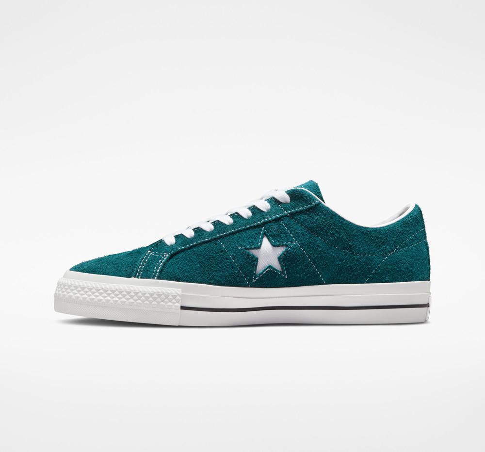 Low Tops Tenis Converse One Star Pro Vintage Suede Skate Mujer Verde Turquesa Negras Blancas  Colombia |  HOISU-0759