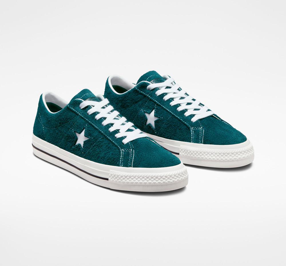 Low Tops Tenis Converse One Star Pro Vintage Suede Skate Mujer Verde Turquesa Negras Blancas  Colombia |  HOISU-0759