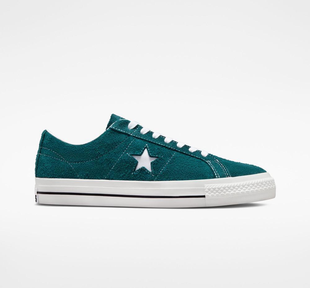 Low Tops Tenis Converse One Star Pro Vintage Suede Skate Hombre Verde Turquesa Negras Blancas  Colombia |  YKQDN-0564