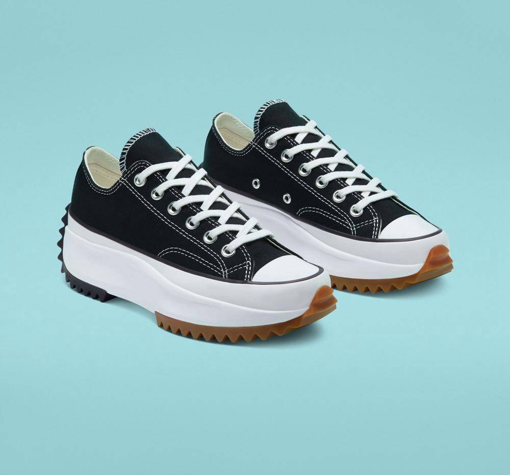 Low Tops Tenis Converse Run Star Hike Plataforma Unisex Hombre Negras Blancas  Colombia |  NBCLK-1934