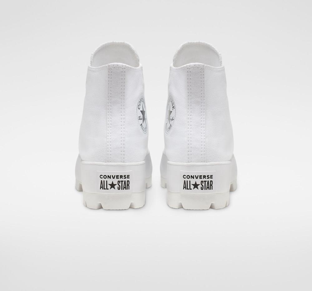 Zapatos Plataforma Tenis Converse Chuck Taylor All Star Lugged High Top Mujer Blancas Negras Blancas  Colombia |  FMOHQ-2540