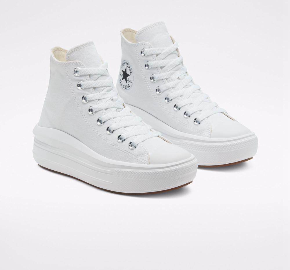 Zapatos Plataforma Tenis Converse Chuck Taylor All Star Move High Top Mujer Blancas Negras  Colombia |  HMIAS-4760