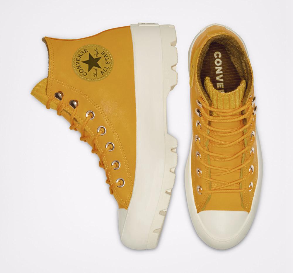 Zapatos Plataforma Tenis Converse Chuck Taylor All Star Gore Tex Lugged Impermeables Leather High Top Mujer Doradas Verde Oliva  Colombia |  HWBUF-4809