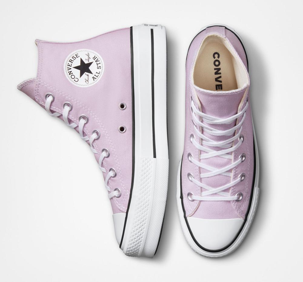 Zapatos Plataforma Tenis Converse Chuck Taylor All Star Lift Canvas High Top Mujer Moradas Blancas Negras  Colombia |  JIWSY-2314