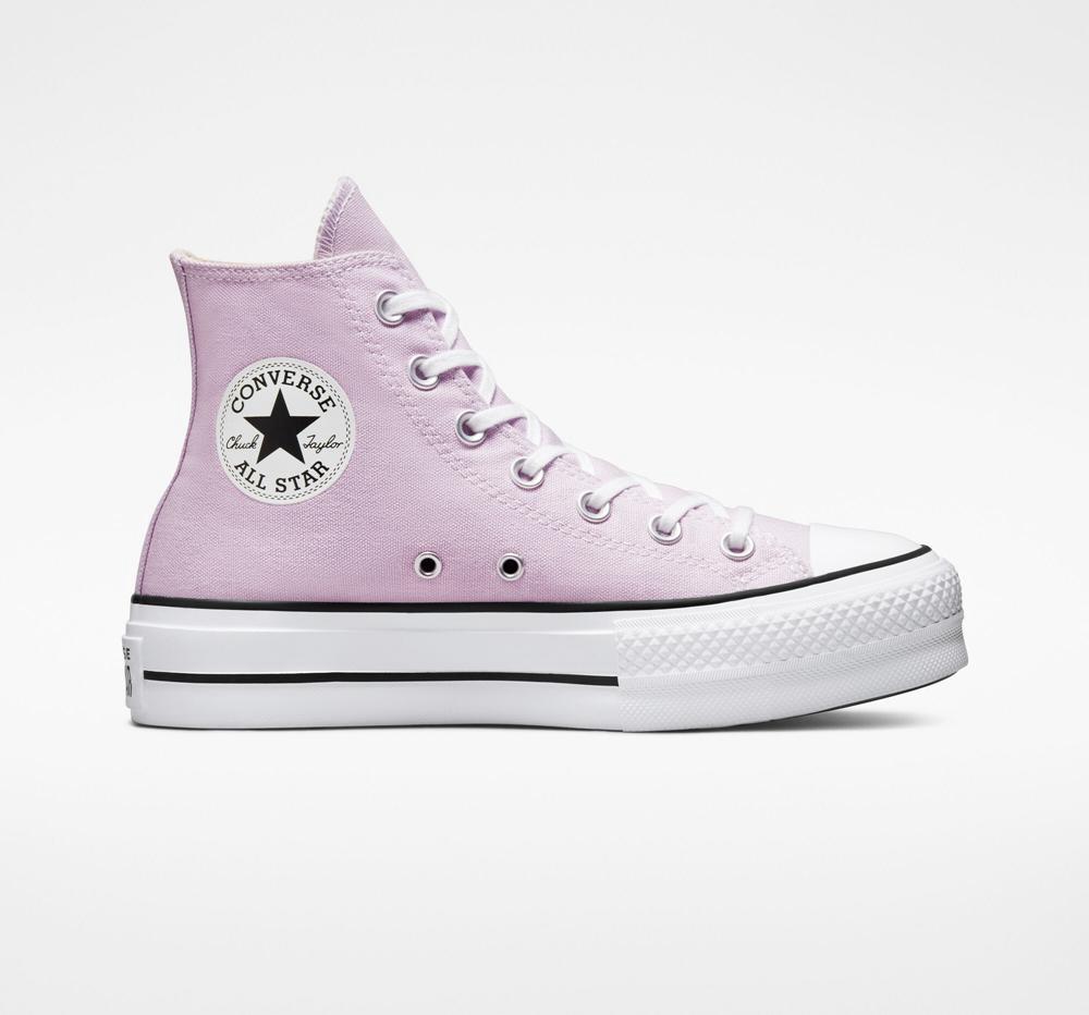 Zapatos Plataforma Tenis Converse Chuck Taylor All Star Lift Canvas High Top Mujer Moradas Blancas Negras  Colombia |  JIWSY-2314