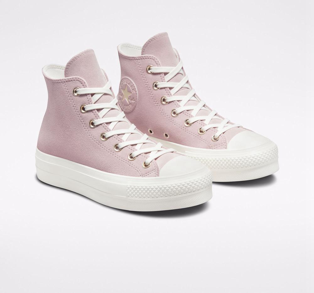 Zapatos Plataforma Tenis Converse Chuck Taylor All Star Lift Earthy Neutrals High Top Mujer Rosas  Colombia |  KWRAP-9147
