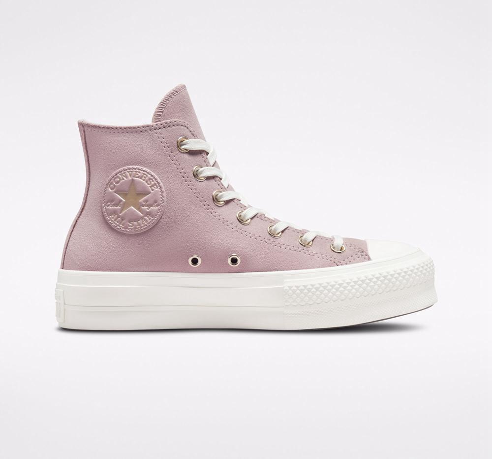Zapatos Plataforma Tenis Converse Chuck Taylor All Star Lift Earthy Neutrals High Top Mujer Rosas  Colombia |  KWRAP-9147