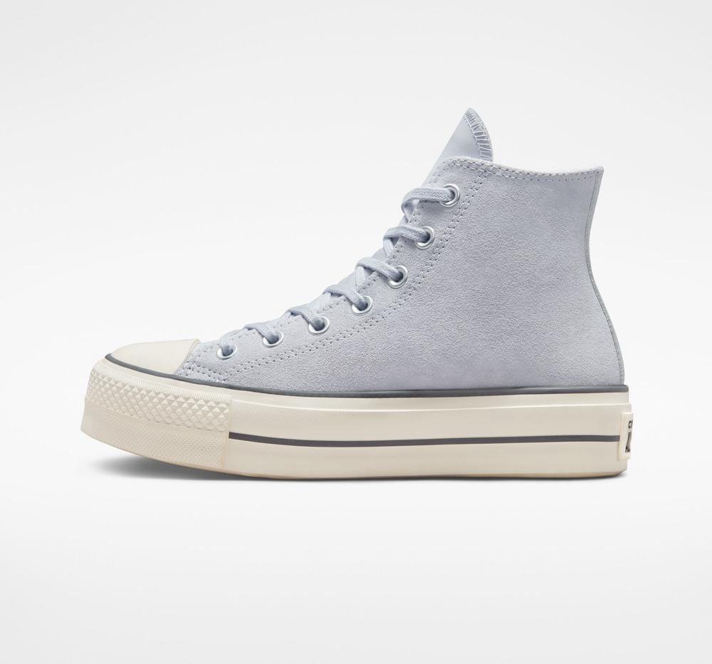 Zapatos Plataforma Tenis Converse Chuck Taylor All Star Lift Suede High Top Mujer Azules Gris  Colombia |  LPJQZ-5741