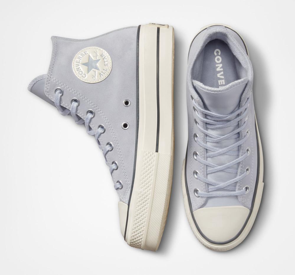 Zapatos Plataforma Tenis Converse Chuck Taylor All Star Lift Suede High Top Mujer Azules Gris  Colombia |  LPJQZ-5741