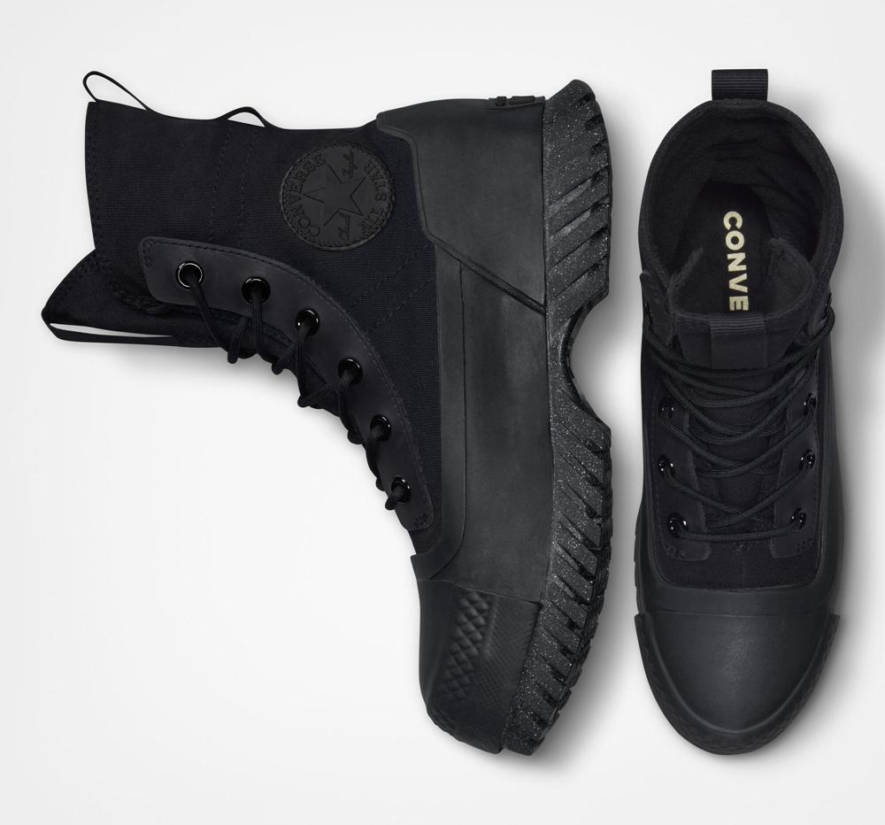 Zapatos Plataforma Tenis Converse Chuck Taylor All Star Lugged 2.0 Counter Climate Unisex High Top Hombre Negras Negras Negras  Colombia |  NUETF-8475