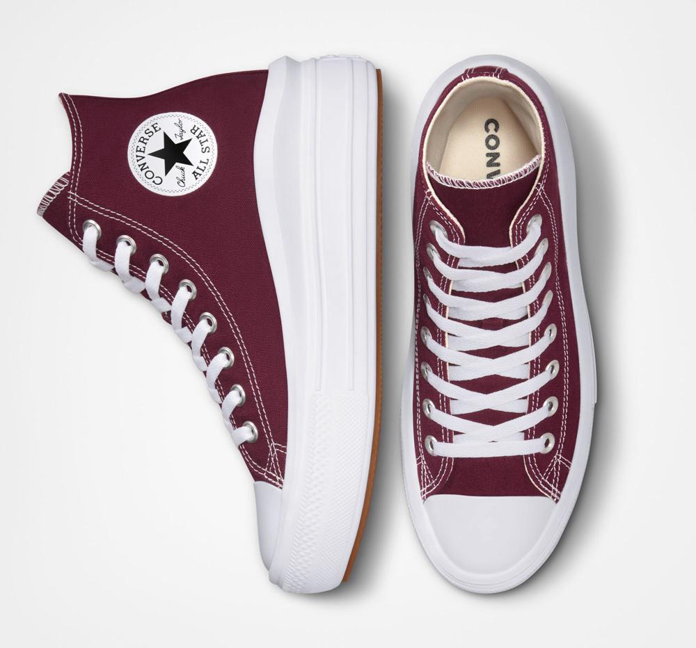 Zapatos Plataforma Tenis Converse Chuck Taylor All Star Move High Top Mujer Burdeos Verde Menta Blancas Blancas  Colombia |  SWKJX-1862